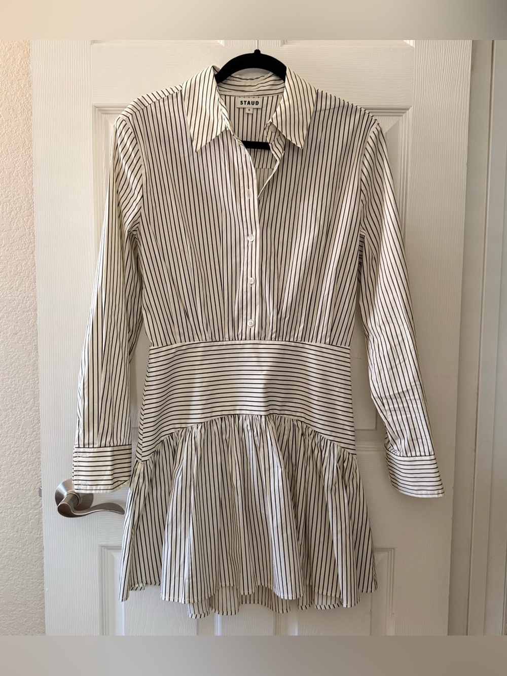 Staud Rocco Striped Mini Dress